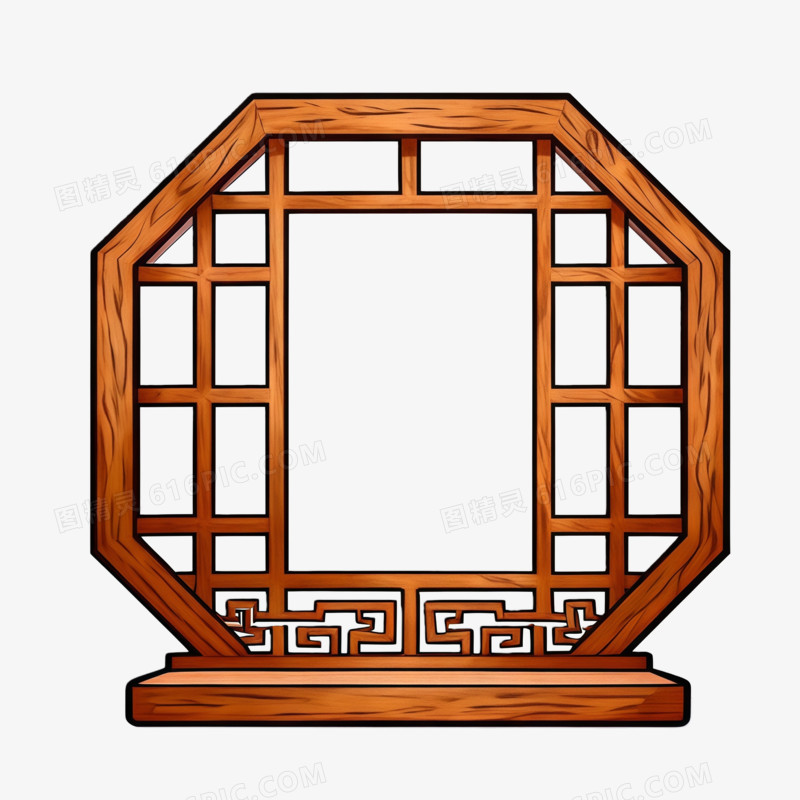 中式窗台边框ai免抠元素