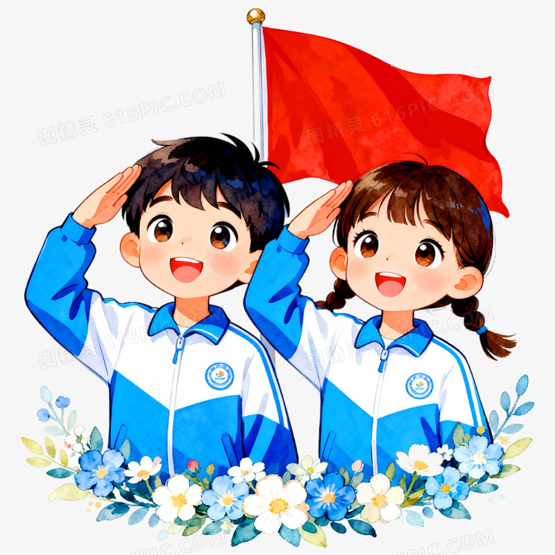 卡通手绘党政免抠元素