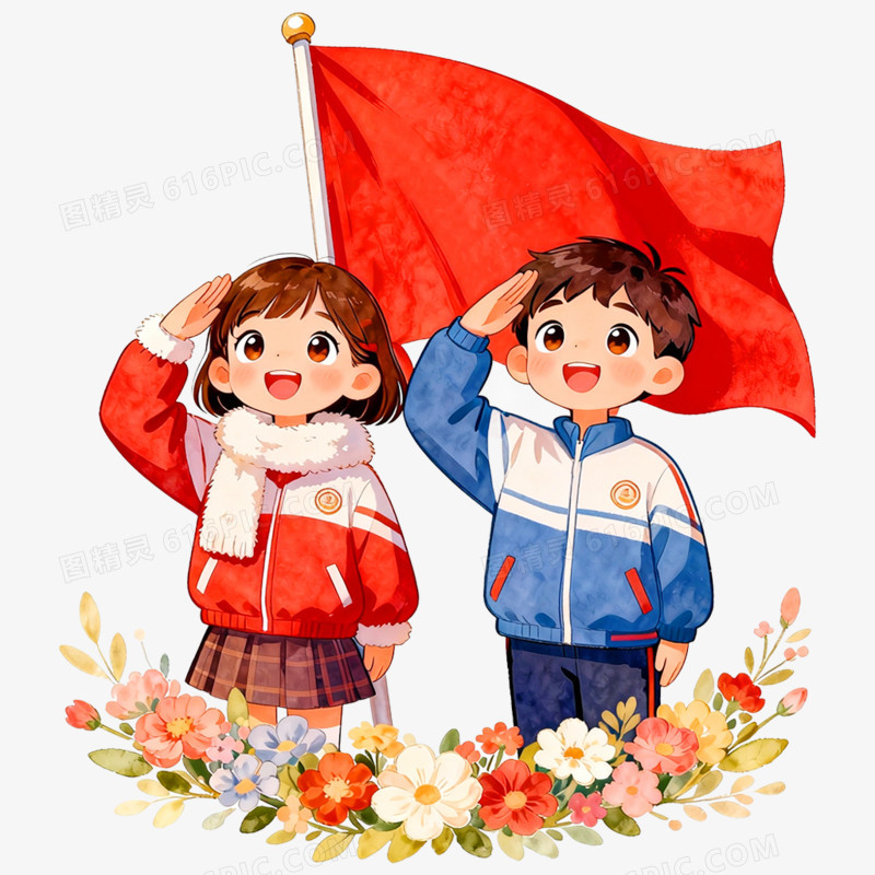 卡通手绘党政免抠元素