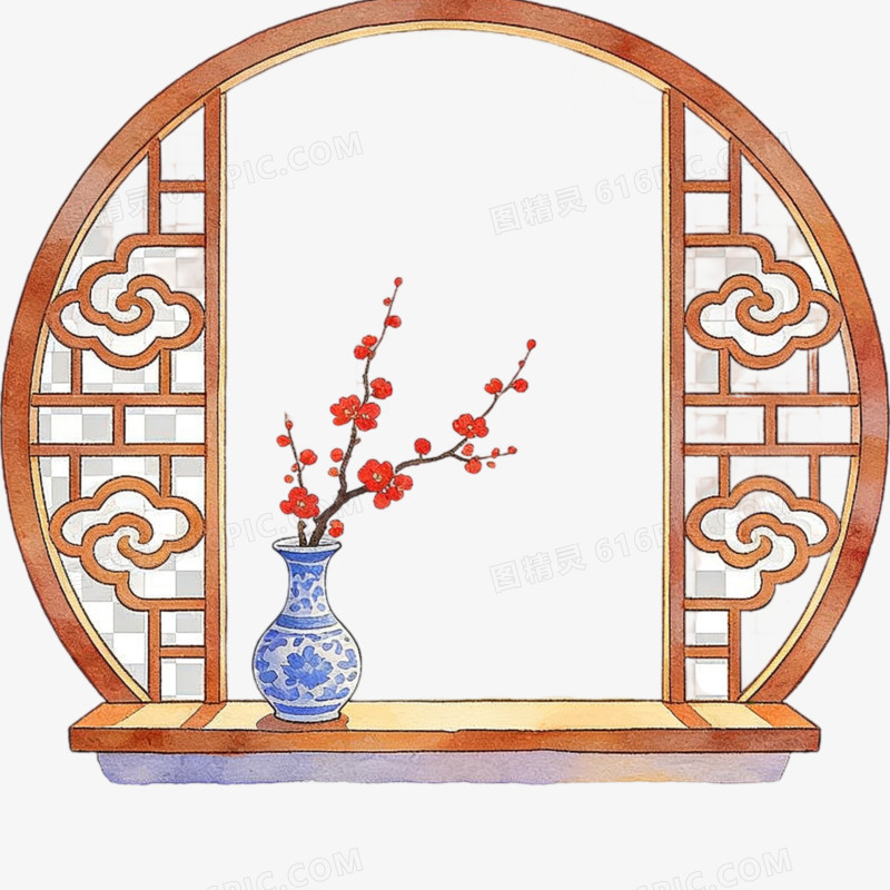 中国风中式窗户免抠元素图片免费下载_PNG素材_编号ve9iwkyoe_图精灵