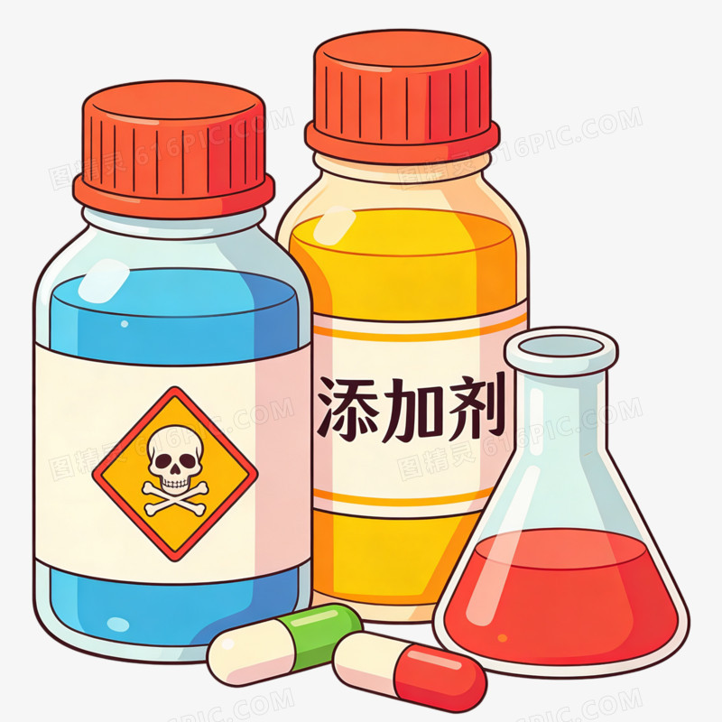 卡通元素食品安全食品添加剂免抠元素