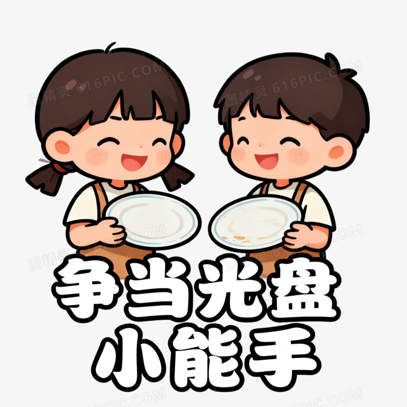 卡通风节约粮食免抠元素
