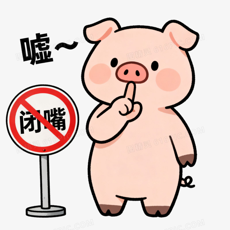 卡通手绘保持安静表情包免抠元素图片免费下载_PNG素材_编号1yqi6mo70_图精灵