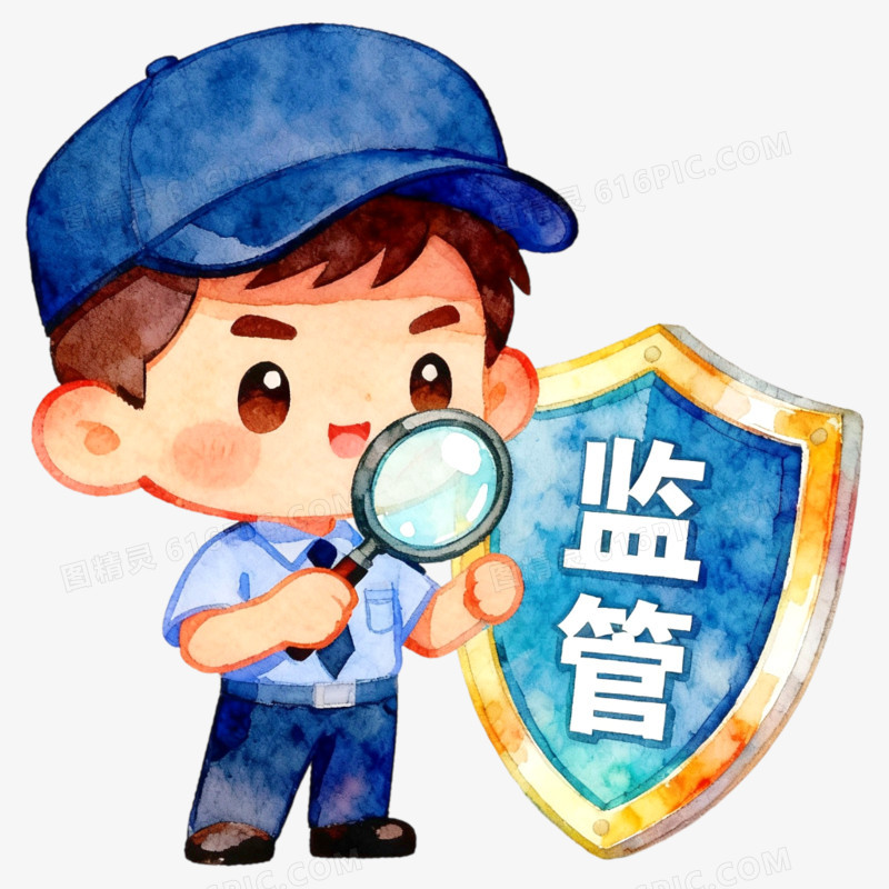 卡通插画食品安全监管监督免抠元素