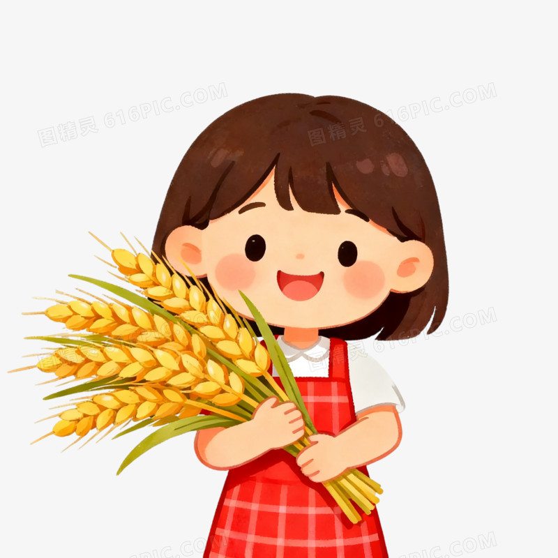 卡通风节约粮食免抠元素