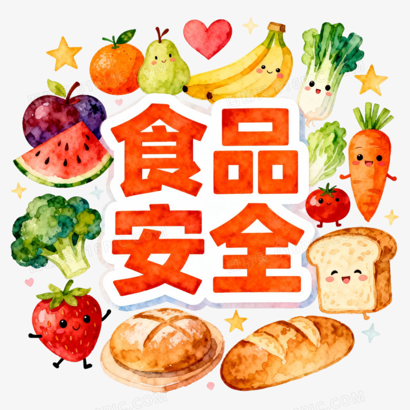 卡通插画食品安全免抠元素