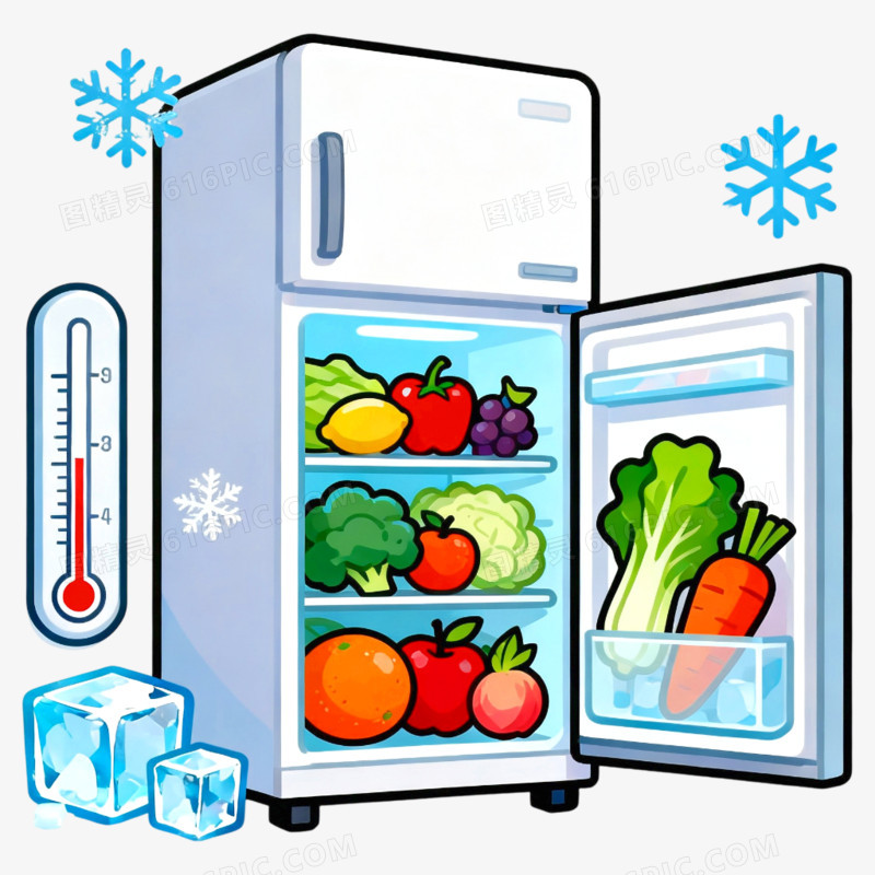 卡通插画食品安全生熟分开免抠元素