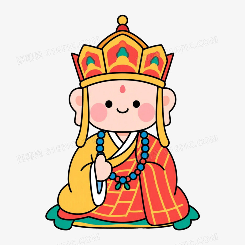 卡通插画风西游记人物唐僧免抠元素