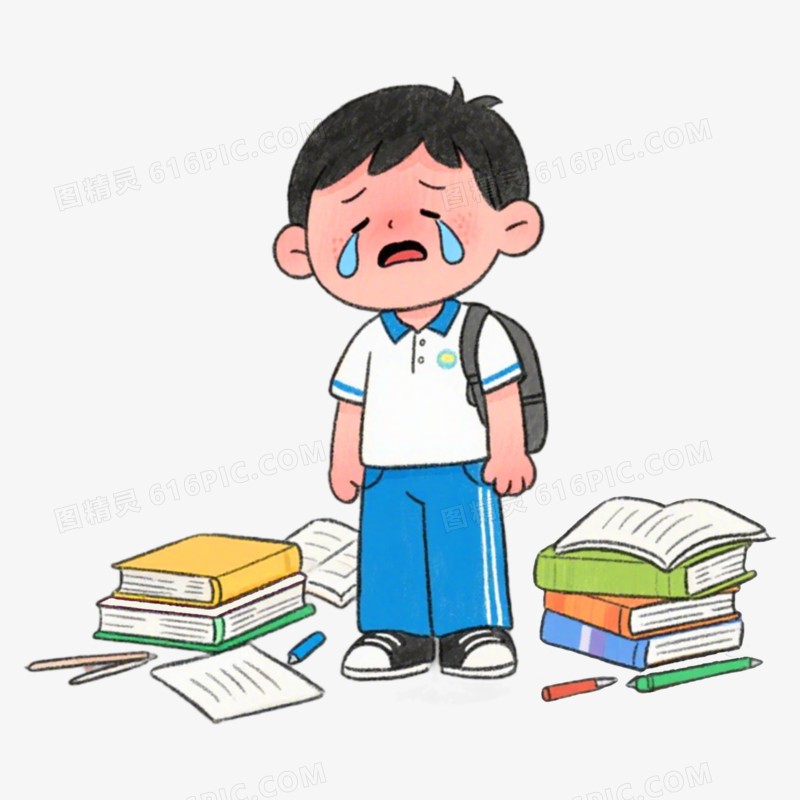 小学生的焦虑心理健康教育免抠元素