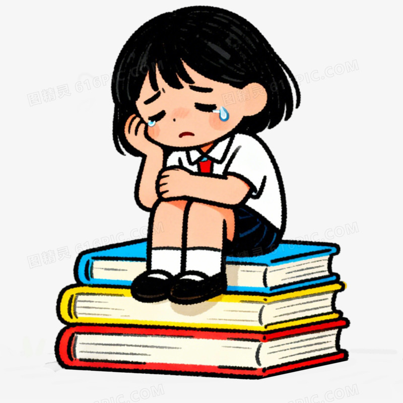 学习苦恼焦虑心理健康教育免抠元素