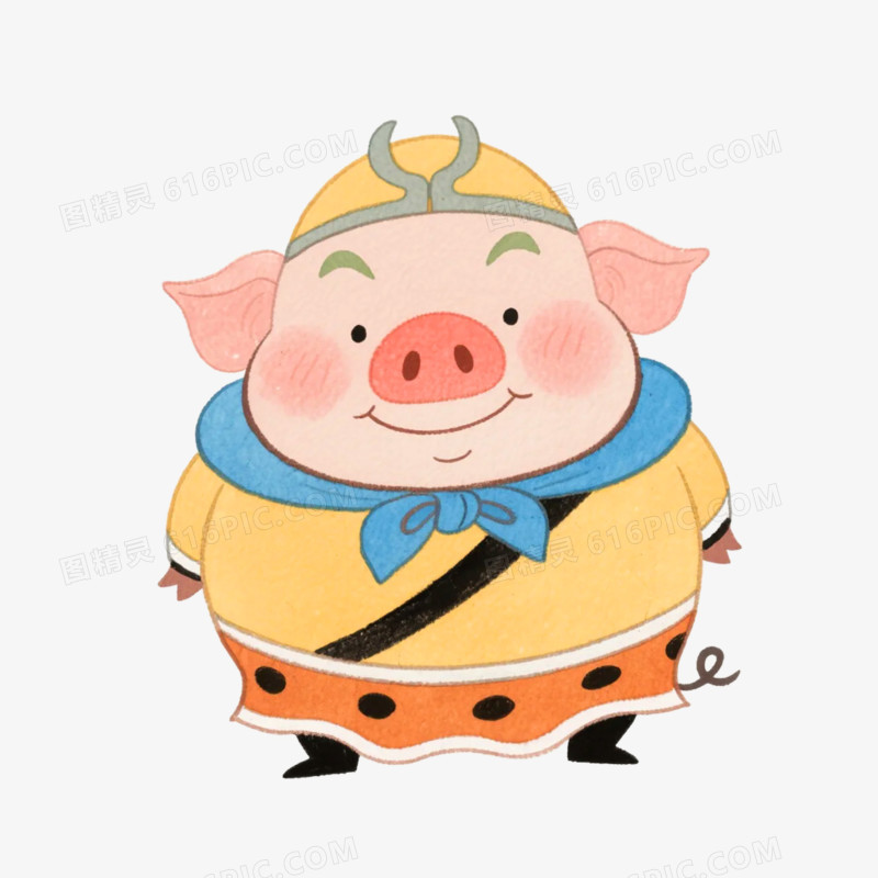 卡通插画风西游记人物猪八戒免抠元素