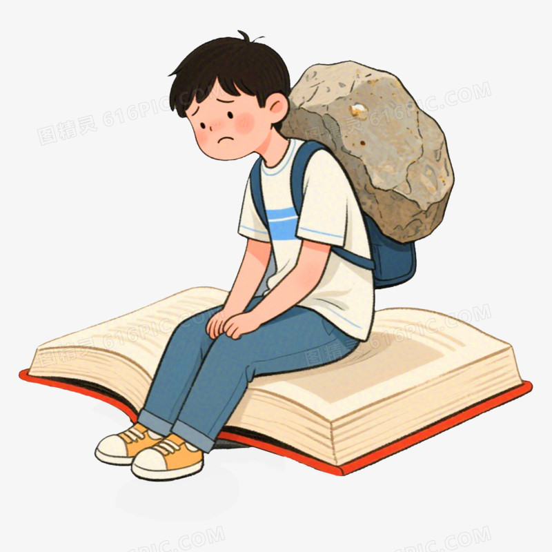 压力大心理健康教育免抠元素