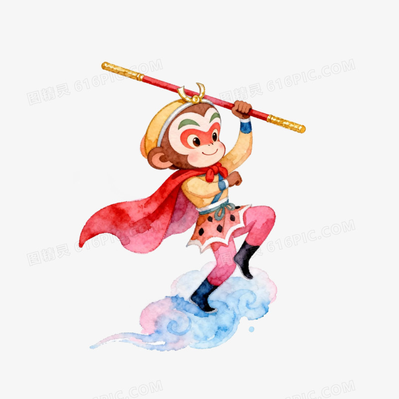 卡通插画风西游记人物孙悟空免抠元素