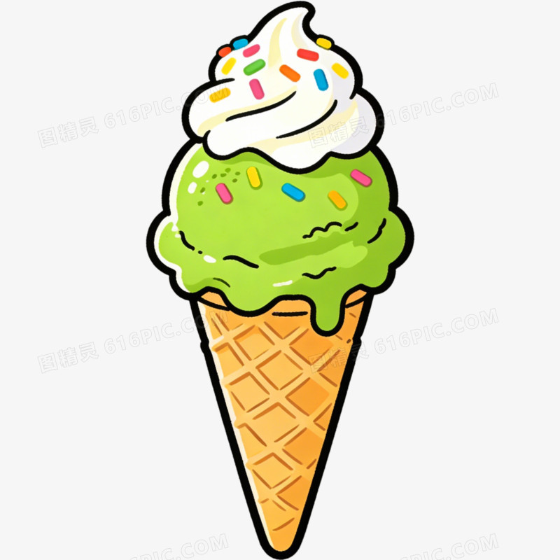 抹茶冰激凌日本文化免抠元素