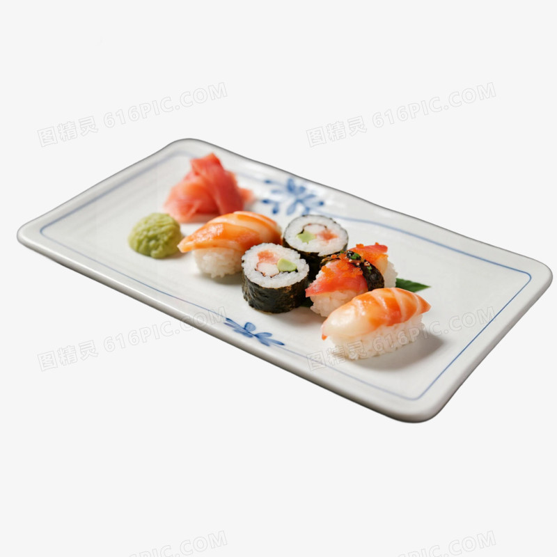 卡通插画风日式寿司免抠元素