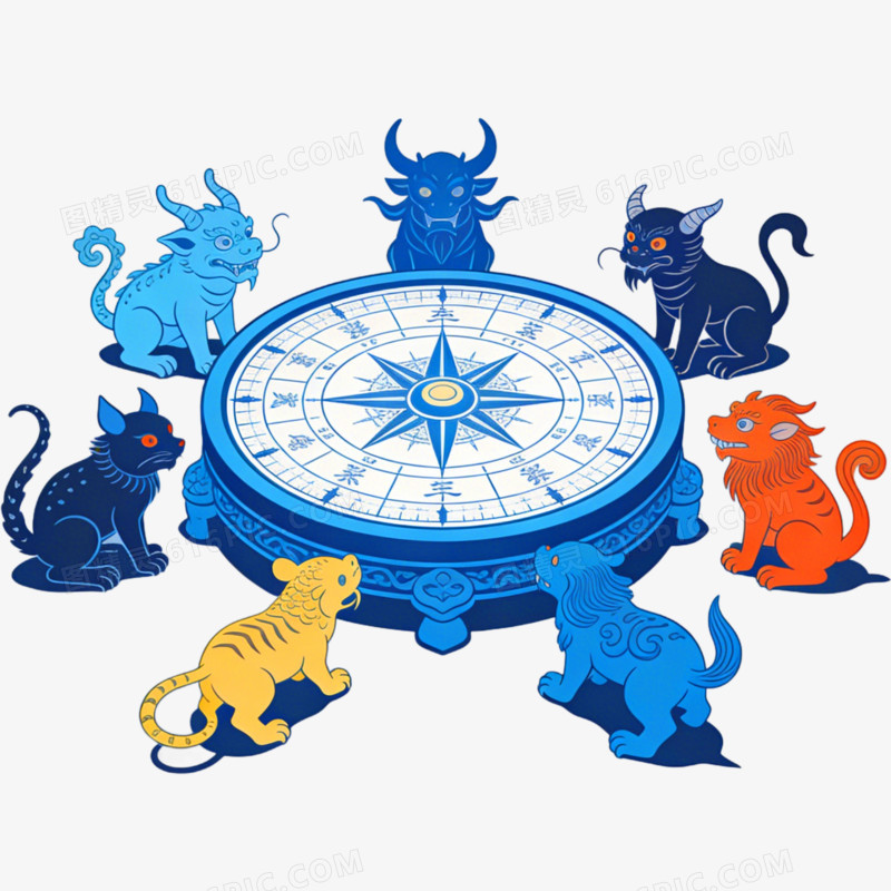 算命指南针罗盘免抠元素