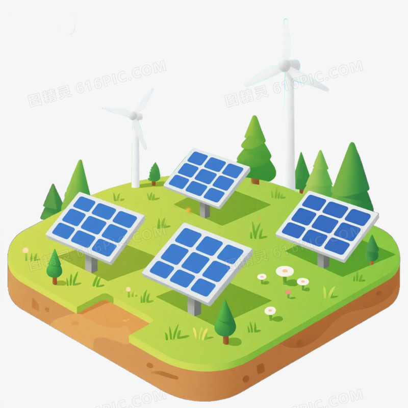 卡通插画风绿色环保免抠元素