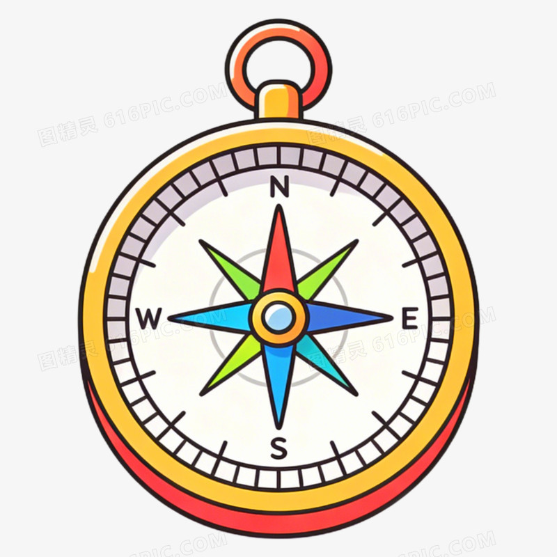 卡通指南针罗盘免抠元素