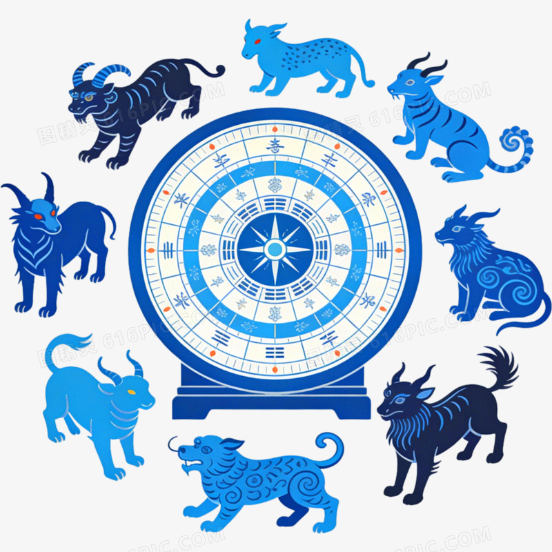 神兽版指南针罗盘免抠元素