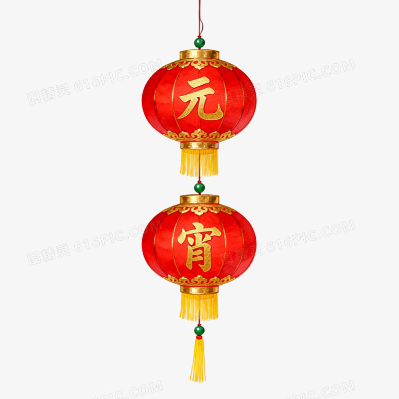 卡通手绘元宵节灯笼免抠元素