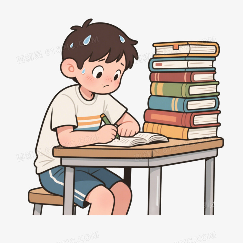 压力学习压力心理健康免抠元素