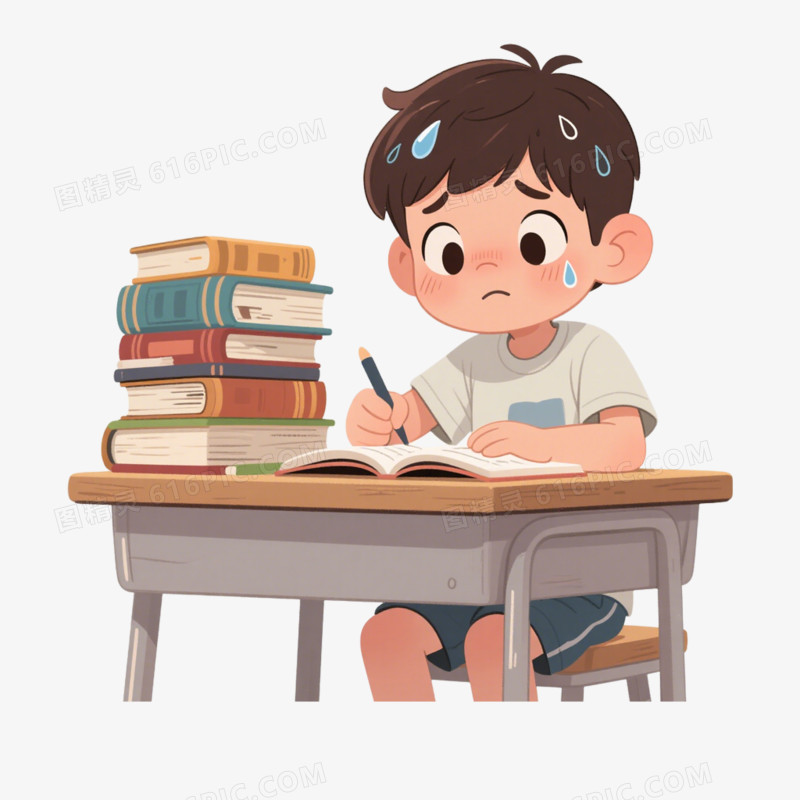 压力学习压力心理健康免抠元素