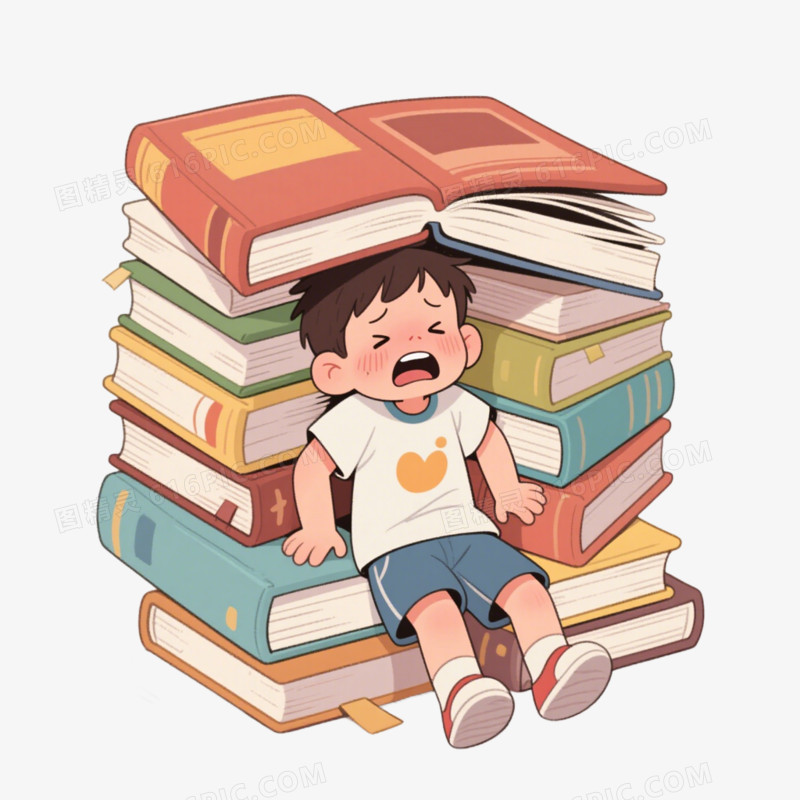 压力学习压力心理健康免抠元素