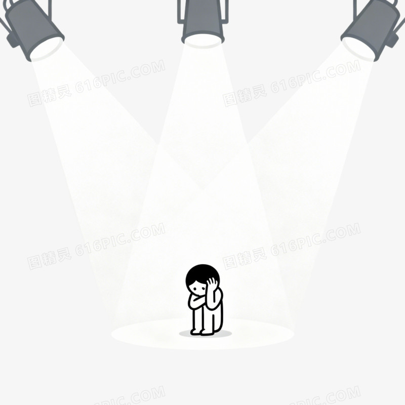 心理健康孤独社交恐惧免抠元素