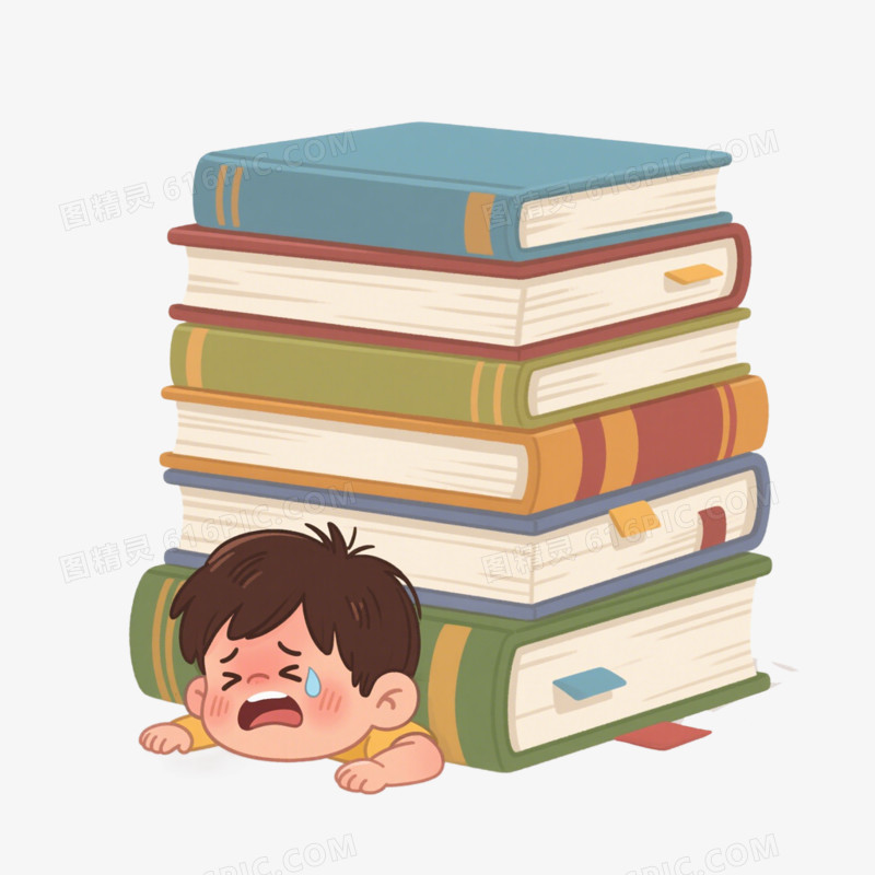 压力学习压力心理健康免抠元素