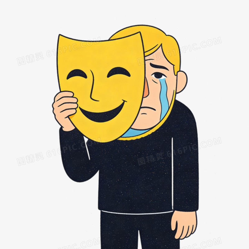心理健康面具免抠元素