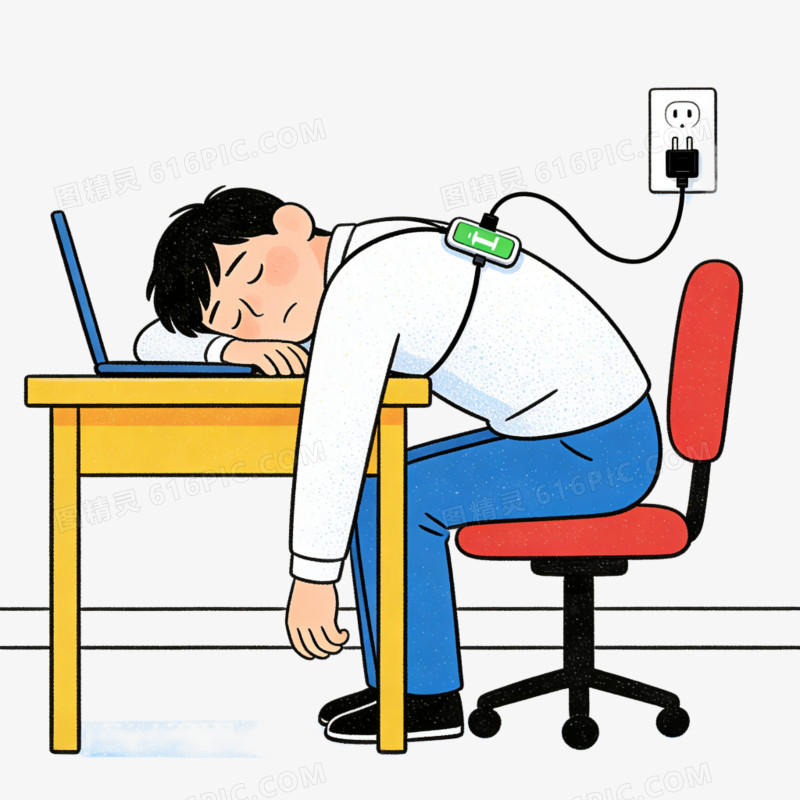 心理健康身心疲惫免抠元素