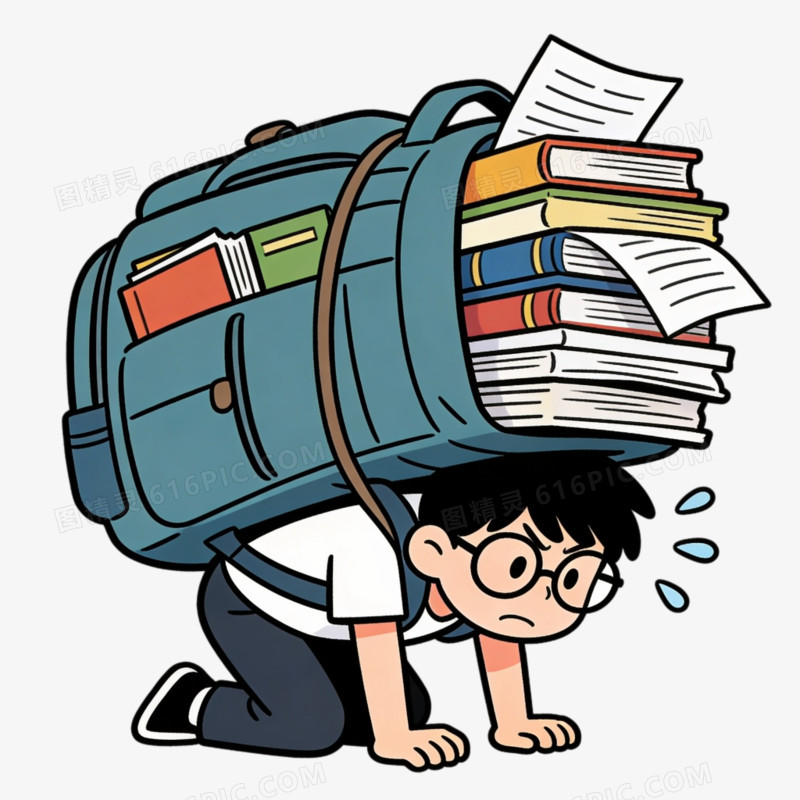 心理健康学业压力免抠元素