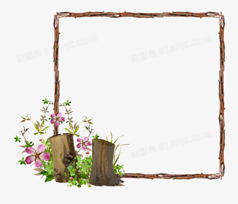手绘花卉素材唯美花卉边框图片