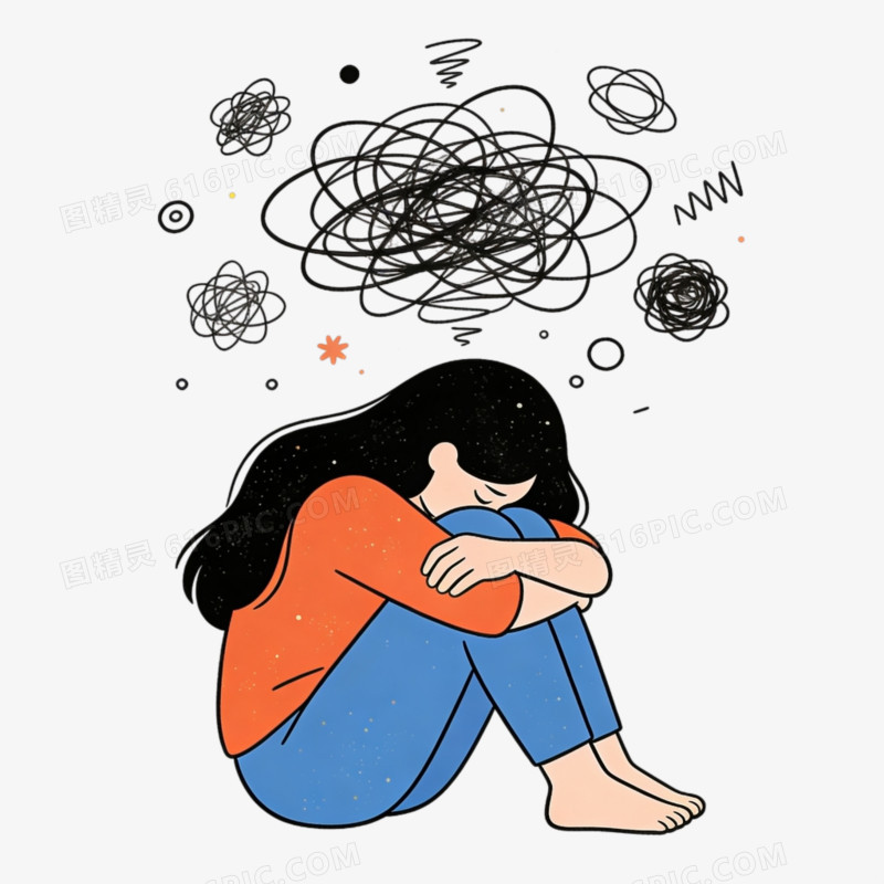 心理健康焦虑免抠元素