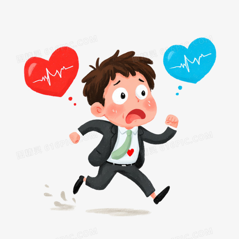 卡通手绘工作压力焦虑免抠元素