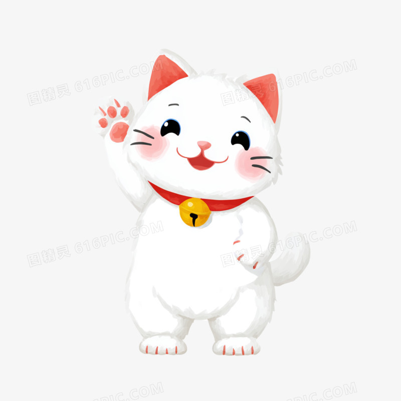 卡通手绘日本招财猫免抠元素