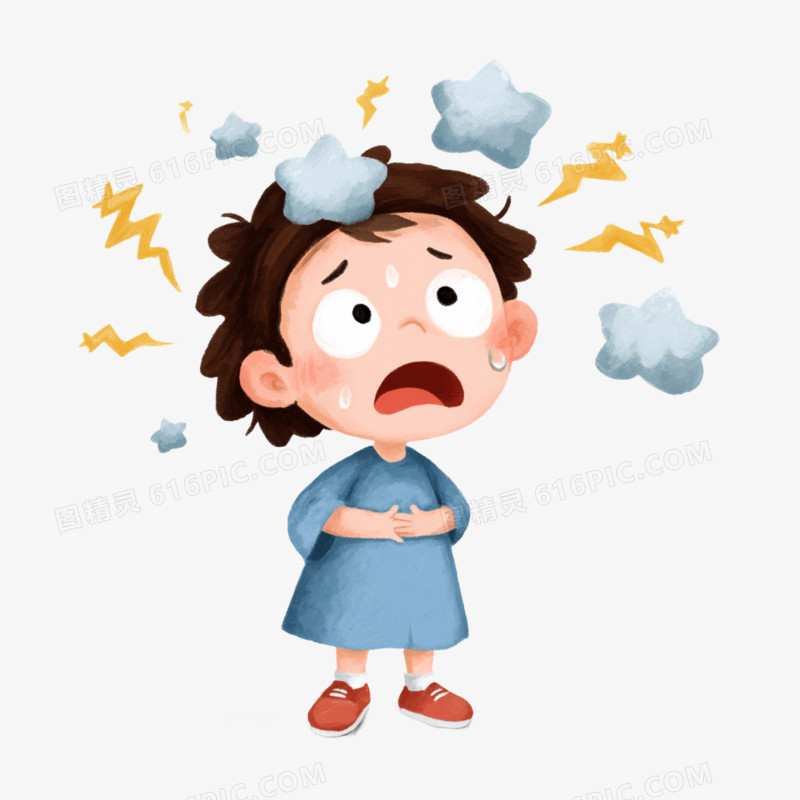 卡通手绘心理健康压力焦虑免抠元素