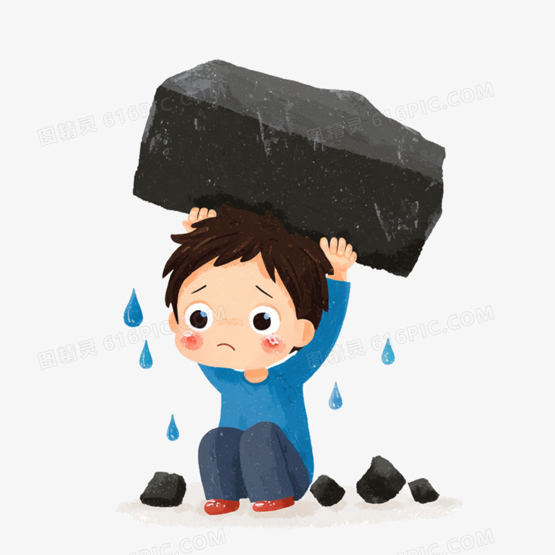 卡通手绘心理健康压力免抠元素