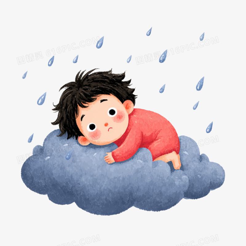 卡通手绘心理健康抑郁焦虑免抠元素