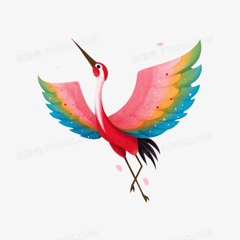 卡通手绘日本折纸鹤免抠元素