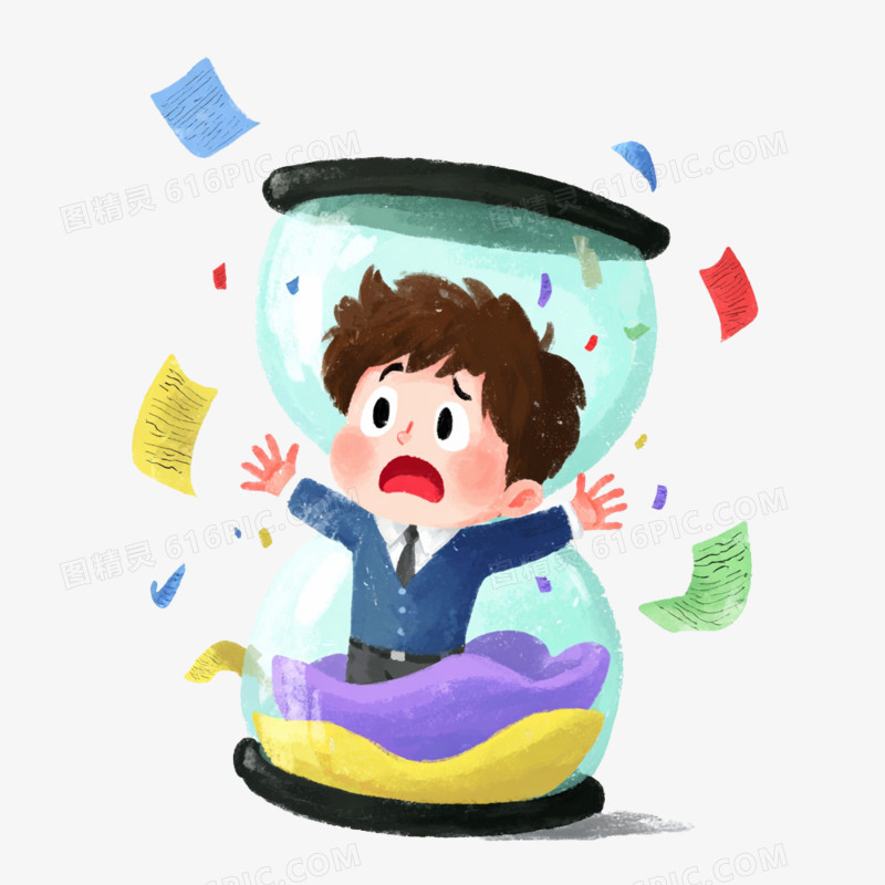 卡通手绘心理健康压力焦虑免抠元素