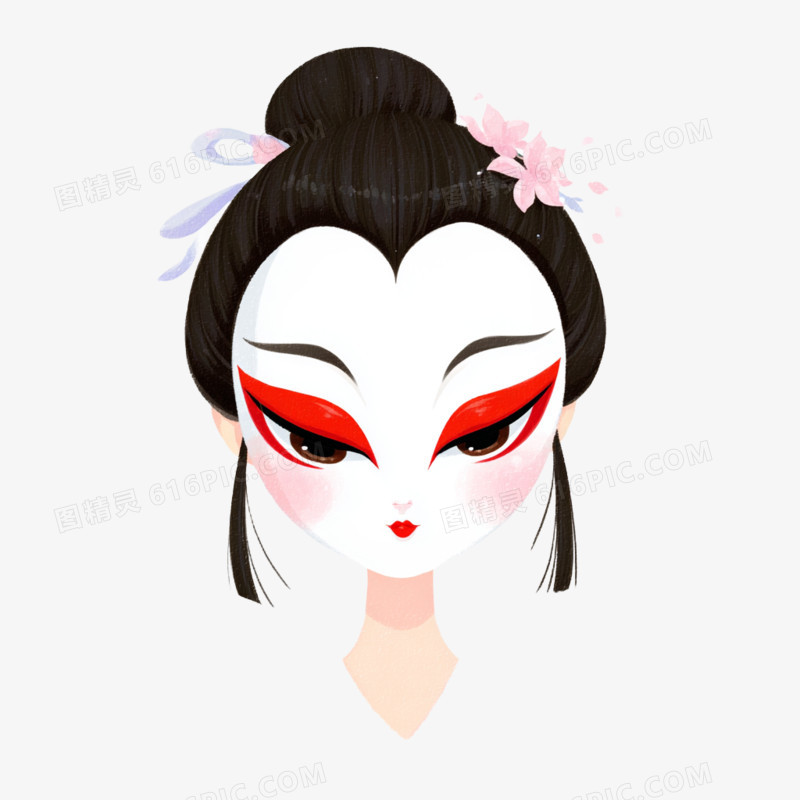 卡通手绘日本艺伎免抠元素