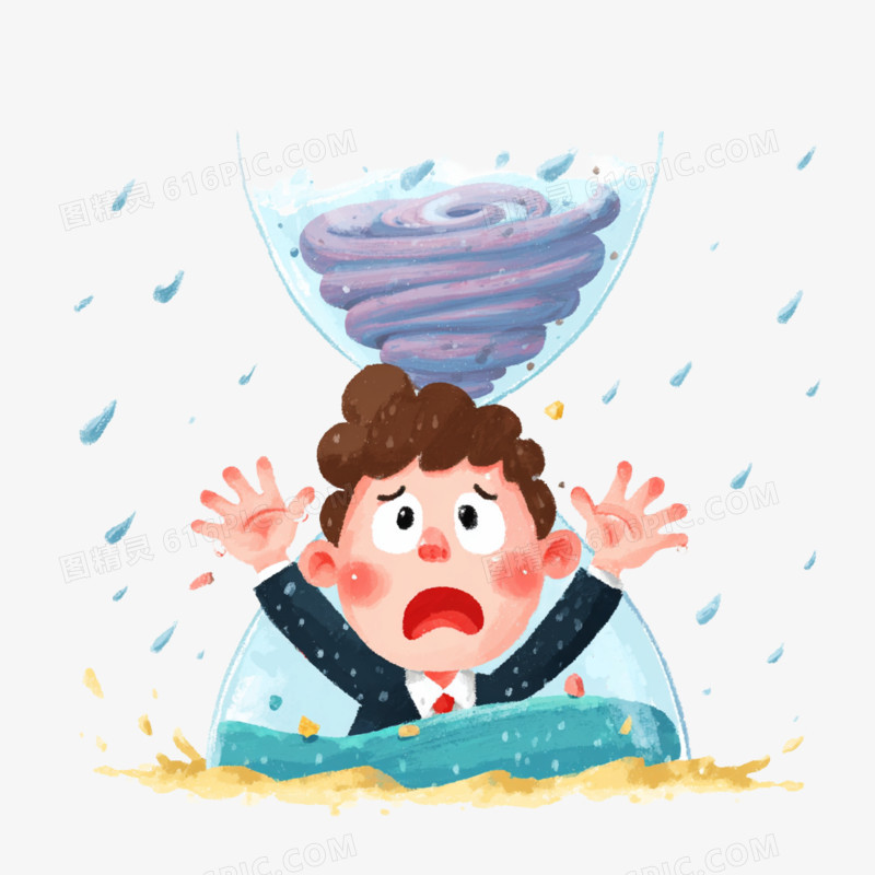 卡通手绘心理健康压力免抠元素