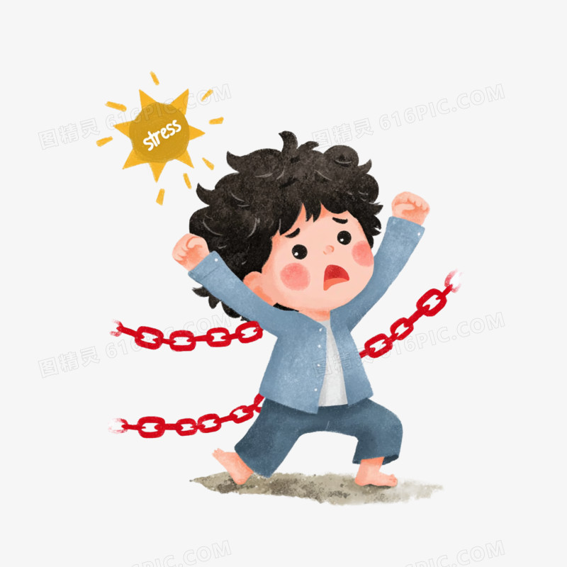卡通手绘心理健康压力焦虑免抠元素