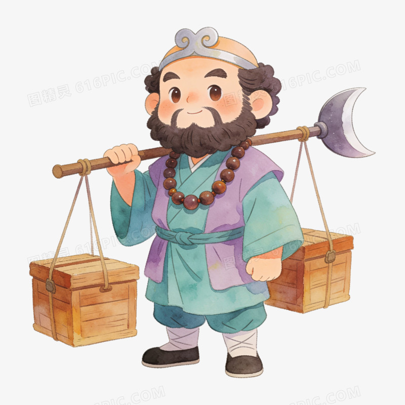 扁平风Q版沙和尚免抠元素