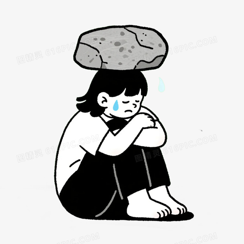 卡通插画风心理健康教育免抠元素