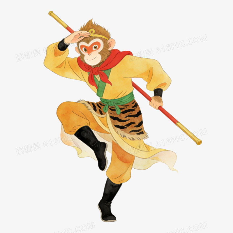 扁平风西游记孙悟空免抠元素