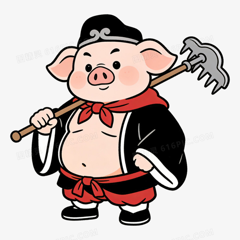 扁平风Q版猪八戒免抠元素