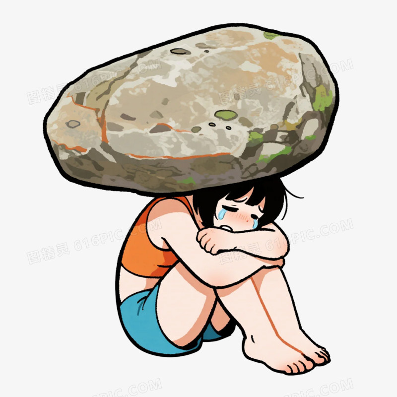 卡通插画风心理健康教育免抠元素