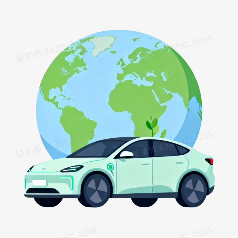 绿色环保新能源汽车免抠元素
